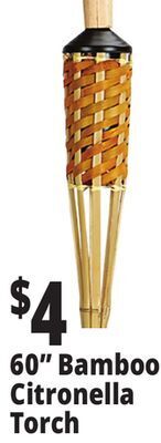 Ocean State Job Lot 60 woven bamboo torch with cap offer