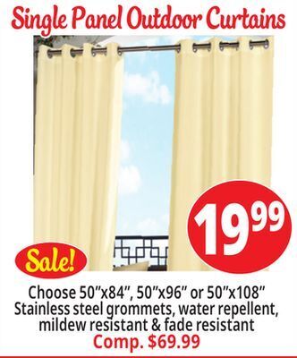 Ocean State Job Lot Single panel outdoor curtains offer