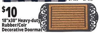 Ocean State Job Lot 18x30 heavy-duty rubber/coir decorative doormat offer