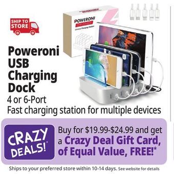 Ocean State Job Lot Poweroni usb charging dock offer