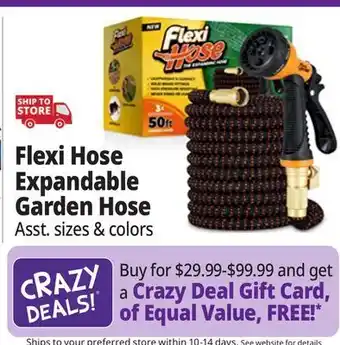 Ocean State Job Lot Flexi hose expandable garden hose offer