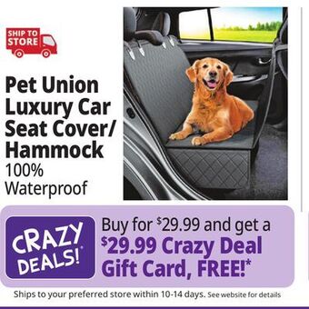 Ocean State Job Lot Pet union luxury car seat cover/ hammock offer