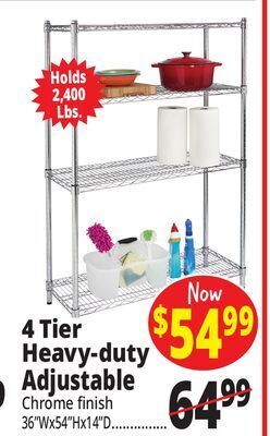 Ocean State Job Lot 4 tier heavy-duty adjustable offer