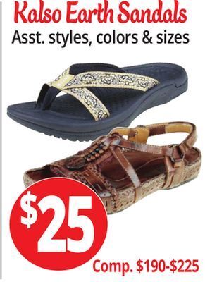 Ocean State Job Lot Kalso earth sandals offer