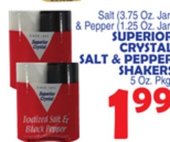 Bravo Supermarkets Superior crystal salt & pepper shakers offer