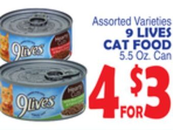 Bravo Supermarkets 9 lives cat food offer