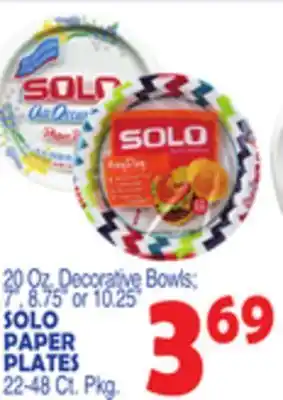 Bravo Supermarkets Solo paper plates 22-48 ct offer