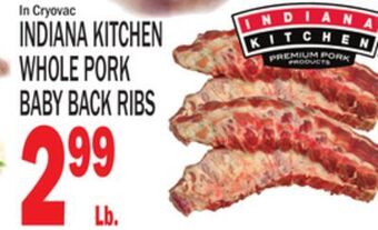 C Town Indiana kitchen whole pork baby back ribs offer