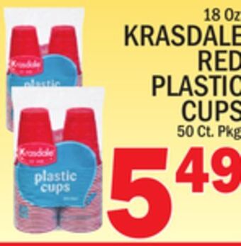 C Town Krasdale red plastic cups offer