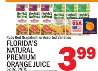 C Town Florida's natural premium orange juice offer