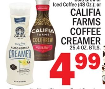 C Town Califia farms coffee creamer 25.4 oz. btls offer