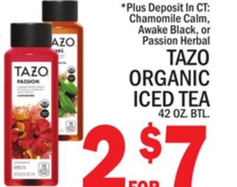 C Town Tazo organic iced tea offer