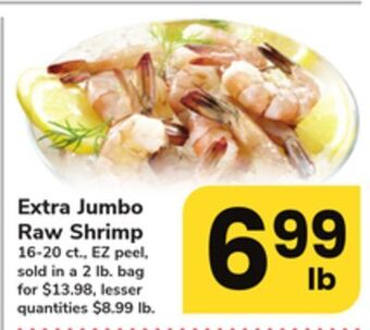 ACME Extra jumbo raw shrimp offer