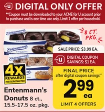 ACME Entenmann's donuts offer