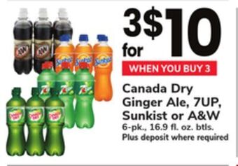 ACME Canada dry ginger ale, 7up, sunkist or a & w offer