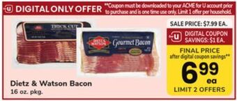 ACME Dietz & watson bacon offer