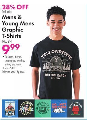 Boscov's Mens & young mens graphic t-shirts offer