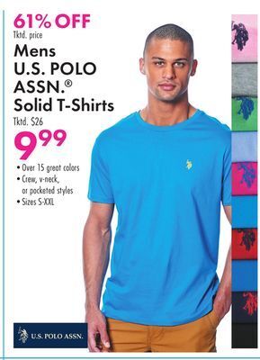 Boscov's Mens u.s polo assn. ® solid t-shirts offer