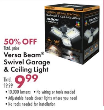 Boscov's Versa beam® swivel garage & ceiling light offer