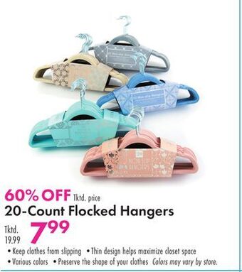 Boscov's 20-count flocked hangers offer