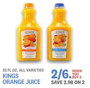 Kings Food Markets Kings orange juice offer