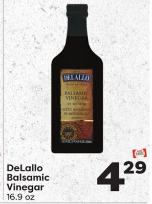 Weis Markets Delallo balsamic vinegar offer