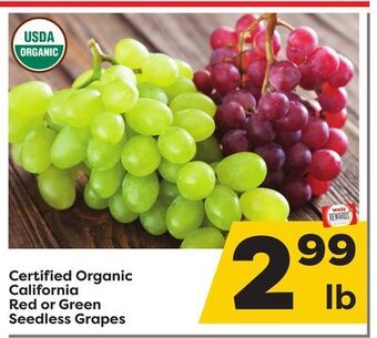 Weis Markets California red or green seedless grapes offer