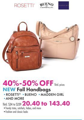 Boscov's New fall handbags offer