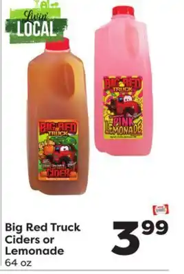 Weis Markets Big red truck ciders or lemonade offer