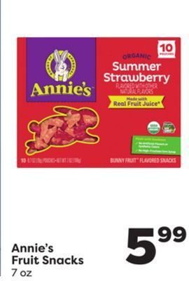 Weis Markets Annie's fruit snacks offer