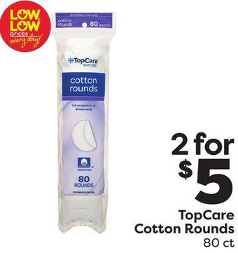 Weis Markets Topcare cotton rounds offer