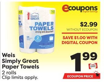 Weis Markets Weis simply great paper towels offer
