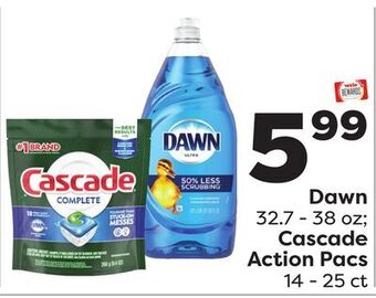 Weis Markets Dawn 32.7-38 oz cascade action pacs 14-25 ct offer