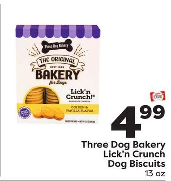 Weis Markets Three dog bakery lick'n crunch dog biscuits offer