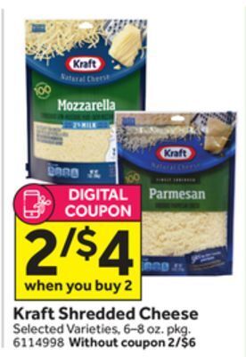 Stop&Shop Kraft shredded cheese offer