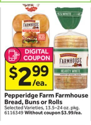 Stop&Shop Pepperidge farm farmhouse bread, buns or rolls offer