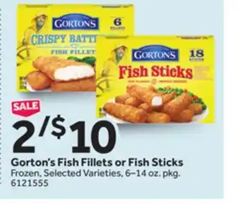 Stop&Shop Gorton's fish fillets or fish sticks offer