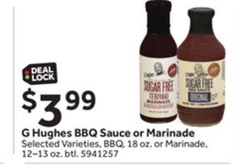 Stop&Shop G hughes bbq sauce or marinade offer