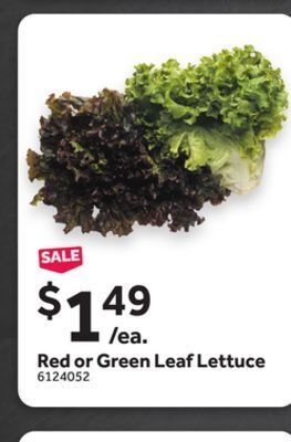 Stop&Shop Red or green leaf lettuce offer