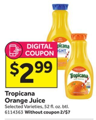 Stop&Shop Tropicana orange juice offer