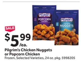 Stop&Shop Pilgrim's chicken nuggets or popcorn chicken offer