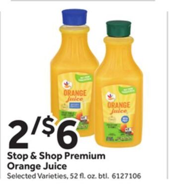 Stop&Shop Stop & shop premium orange juice offer