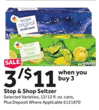 Stop&Shop Stop & shop seltzer offer