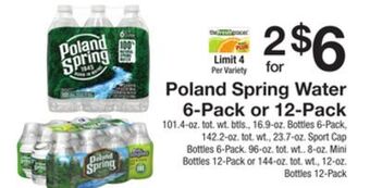 The Fresh Grocer Water 6-pack or 12-pack offer