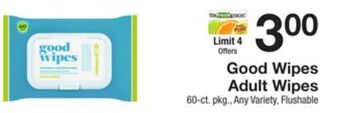 The Fresh Grocer Adult wipes offer