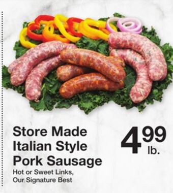 The Fresh Grocer Store made italian style pork sausage offer
