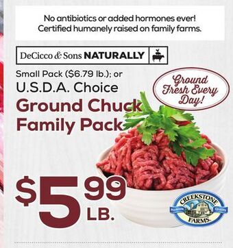 DeCicco & Sons Ground chuck family pack offer