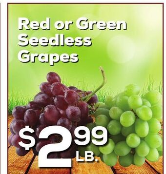 DeCicco & Sons Red or green seedless grapes offer