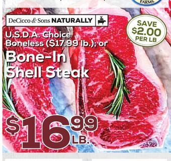 DeCicco & Sons Decicco & sons bone-in shell steak offer