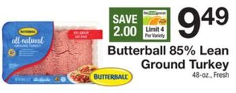 The Fresh Grocer 85% lean ground turkey offer